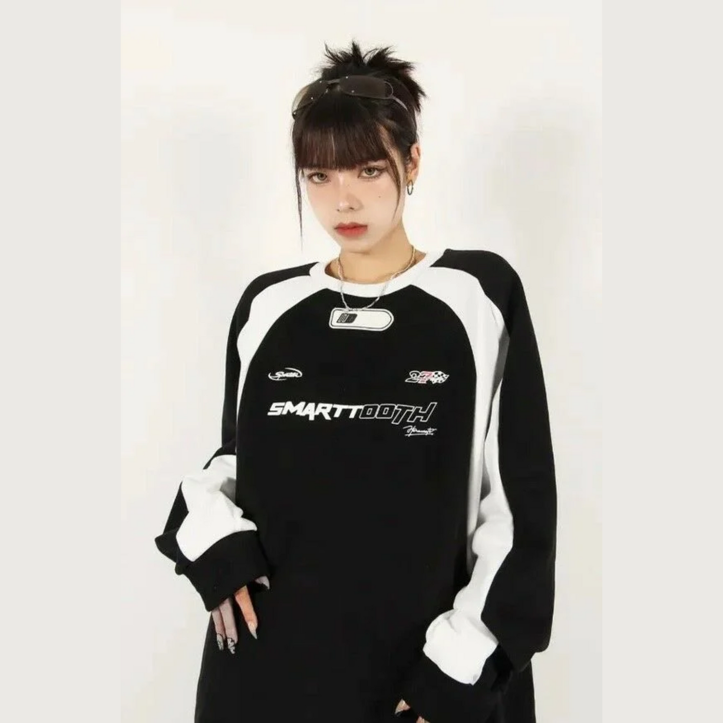 Smarttooth Racing Printed Harajuku Sweatshirt