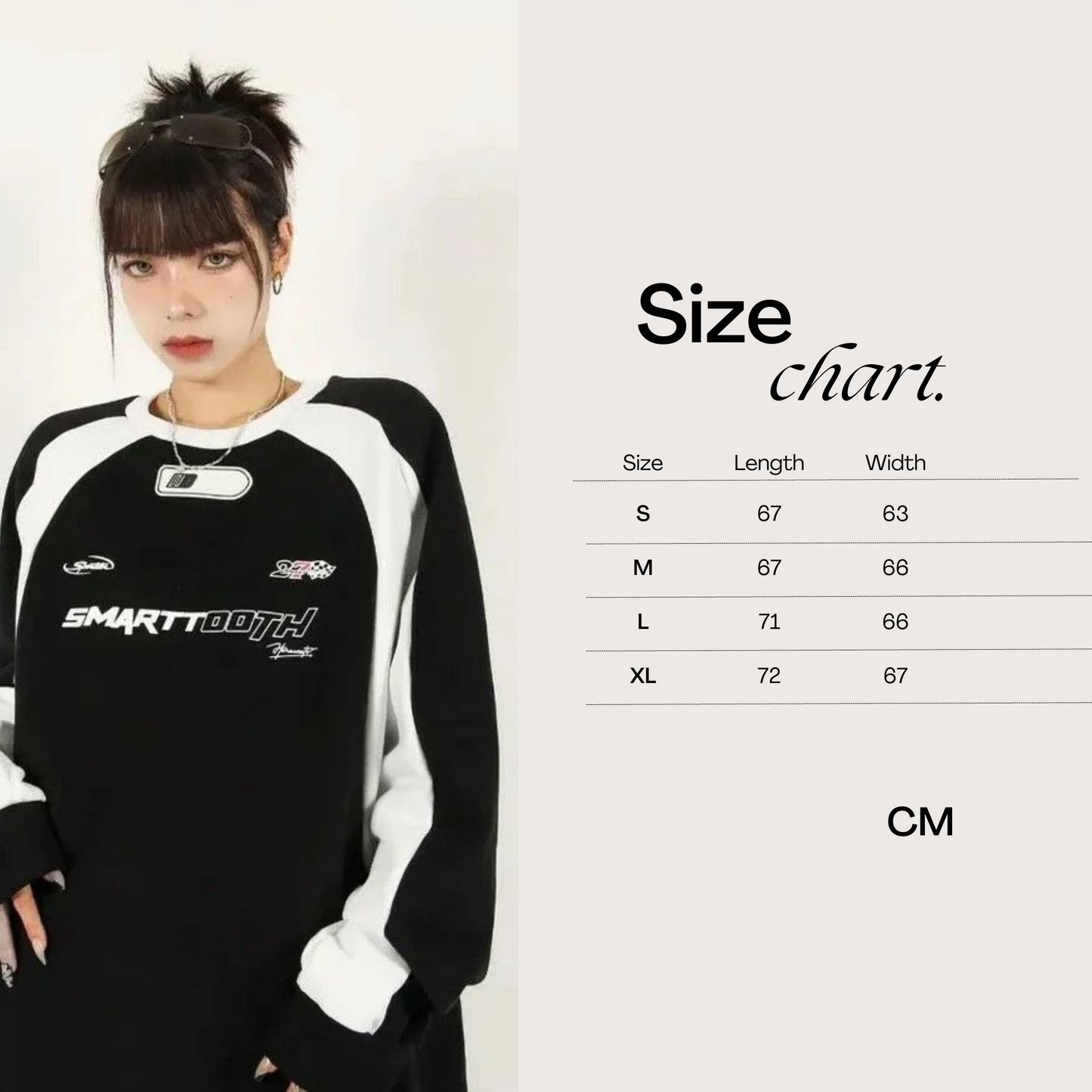 Smarttooth Racing Printed Harajuku Sweatshirt