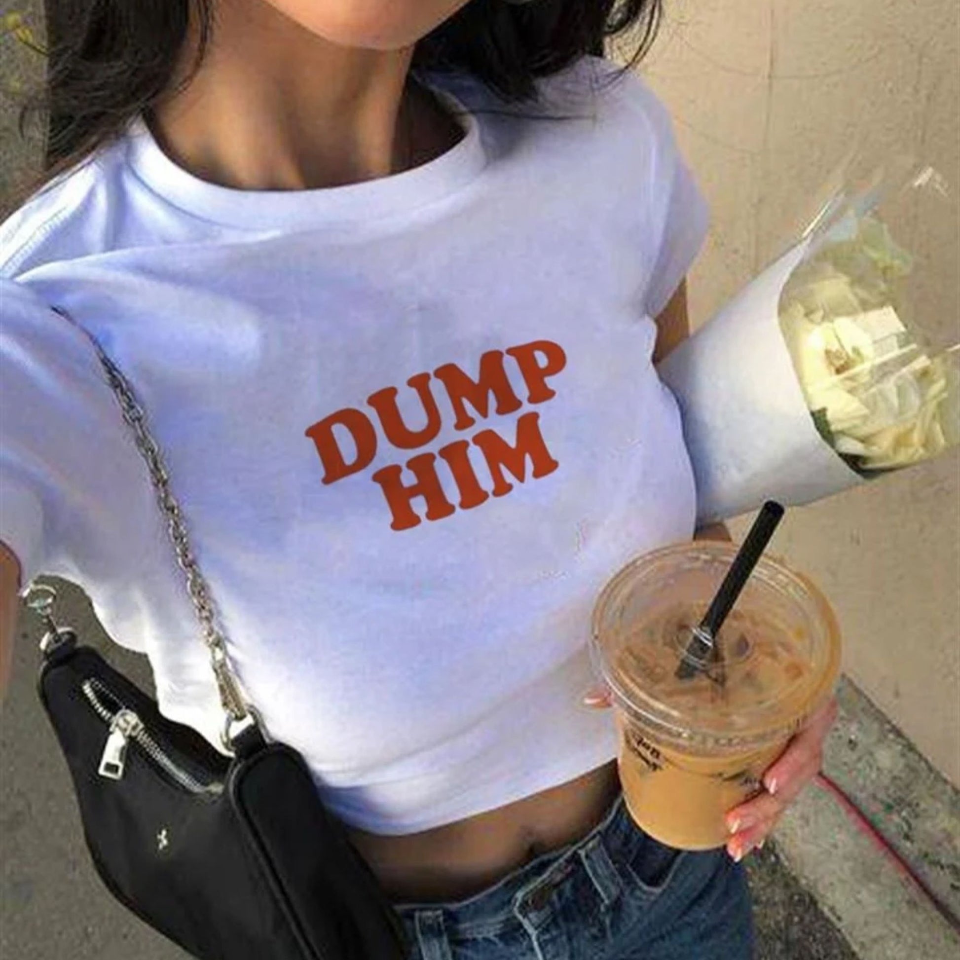 Dump Him Y2k Crop Top