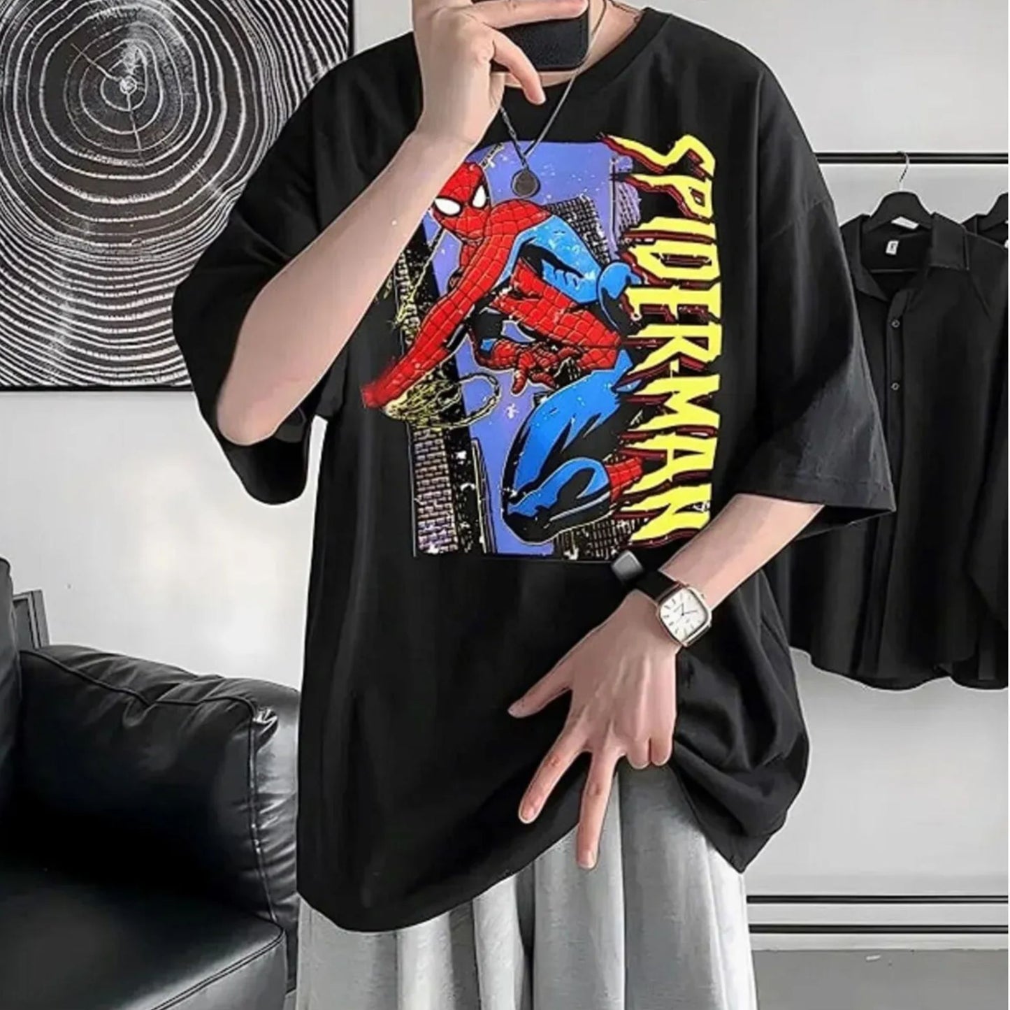 Spider-Hero Printed Oversize T shirt