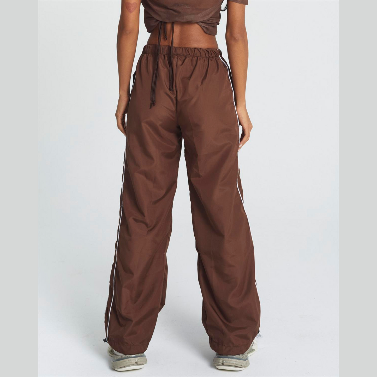 Y2k Side Striped Brown Sweatpants